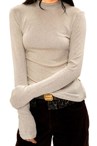 [Moromoro2] Lyocell Blend Crew Neck Long Sleeve  Tee