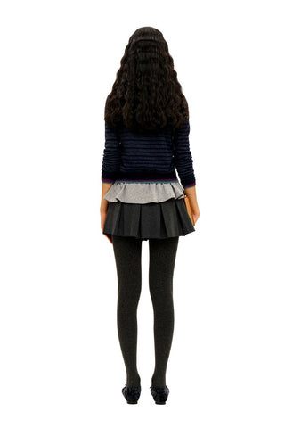 [Moromoro2] Striped Mesh Lace Knit Set