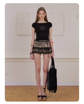 [NECY] Love Star Back Open Strap T