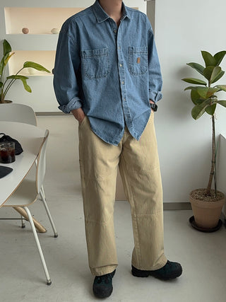 BEWARE Patchwork Denim Shirt