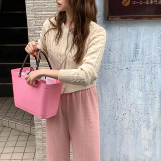 Cable crop cardigan