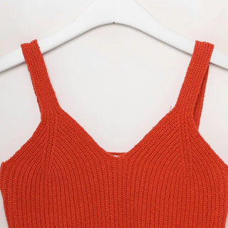 Cropped knit bustier