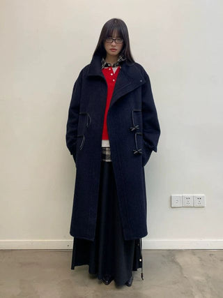 NEVERSEEZ Handmade Wool Blend Duffle Coat
