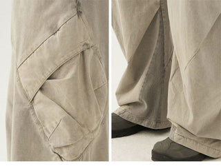 [Monterest] Washed Cotton Pleated Wide Leg Pants