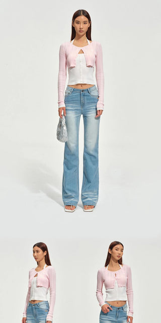[NOTAWEAR] Wave Washed Slim Straight Jeans
