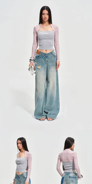 [NOTAWEAR] Wool Blend Layered Knit Top