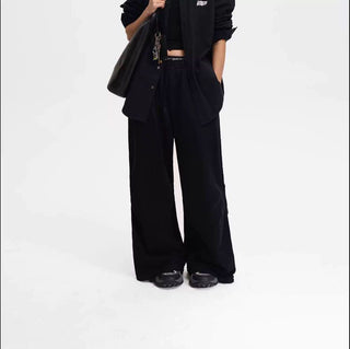 [MASONPRINCE] Washed Wide Leg Sweatpants with Metal Charms