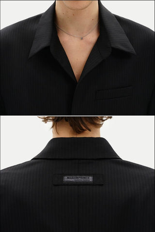 [MASONPRINCE] Wool Blend Oversized Blazer & Wide Pants Set