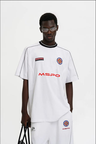 [MASONPRINCE] Reconstructed Patchwork Embroidered Tee