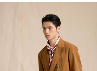 [CULTUM] Cotton Twill Double-Breasted Blazer