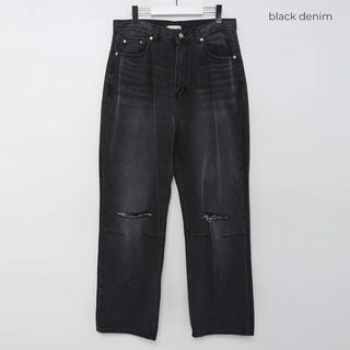 Distressed Washed Denim Pants