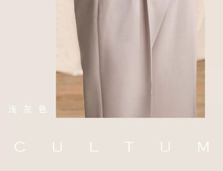 [CULTUM] Double Pleat Straight Leg Trousers