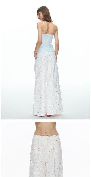 [NECY] Heart Cat Printed Wide Pants