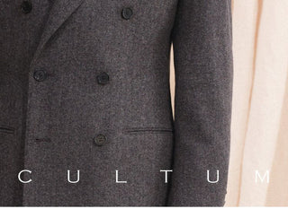 [CULTUM] Herringbone Double Breasted Peak Lapel Suit