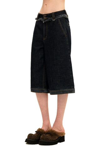 [Moromoro2] Frayed Waistband Wide Leg Jeans