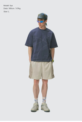 [Monterest] Embroidered Mesh Athletic Shorts