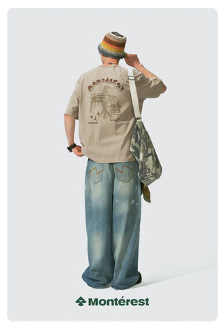 [Monterest] Outdoor Bird Print Oversized T-Shirt