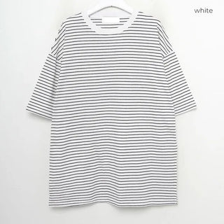 Striped round short-sleeved T-shirt