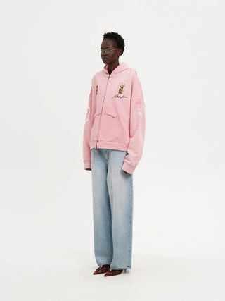 [MASONPRINCE] Waffle Double Layer Zip-Up Hoodie