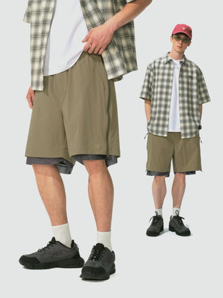 [Monterest] Double Layer Side Zip Outdoor Shorts