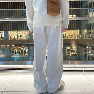 Side pintuck cotton pants