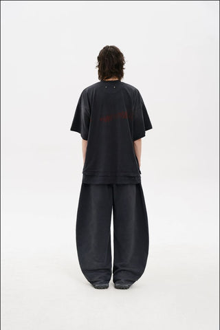 [MASONPRINCE] Double-layer Loose Sweatshirt Set