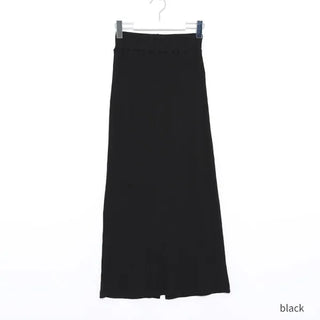Ribbed slit skirt