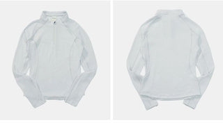 [Monterest] Fleece-Lined Half-Zip Long Sleeve Tee