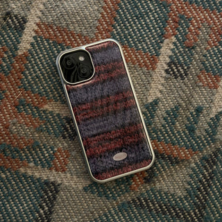MOHAIR STRIPE SILVER EPOXY CASE _ BROWN
