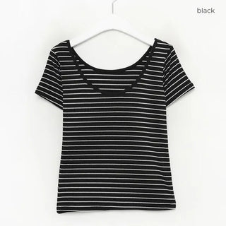 U-neck striped T-shirt