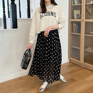 Polka dot chiffon skirt