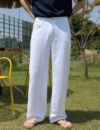Linen white denim pants (cool fabric)