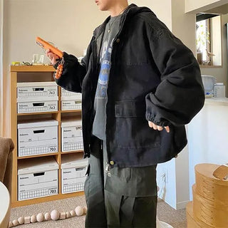 Hooded denim jacket