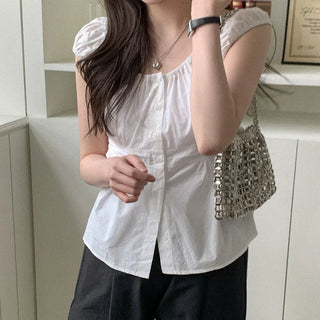 Silver metal shoulder bag