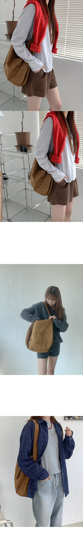 Suede tote bag & shoulder bag