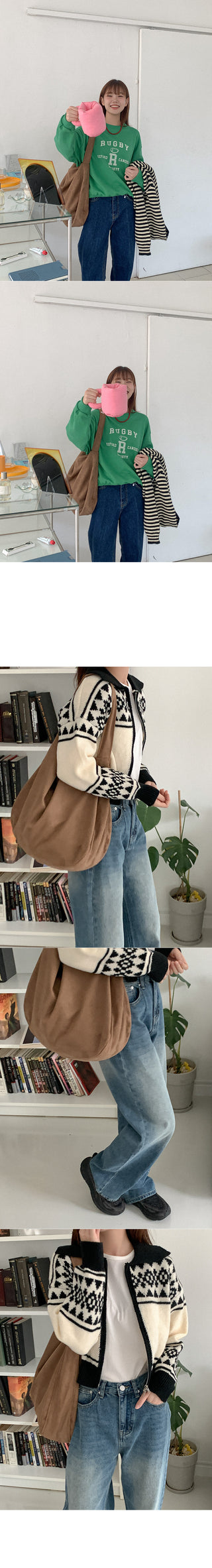 Suede tote bag & shoulder bag