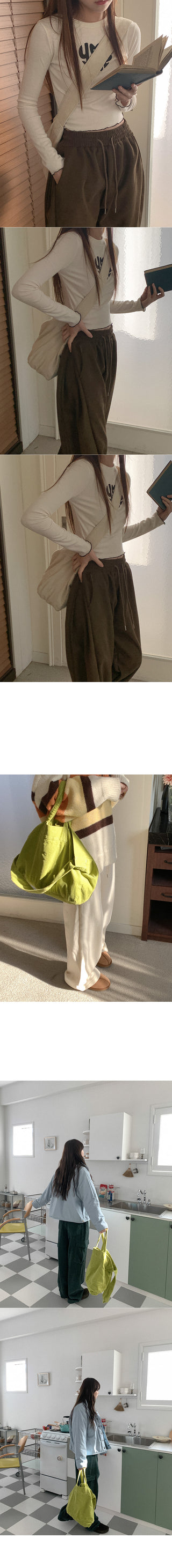 Corduroy 2-Way Tote Bag/Shoulder Bag