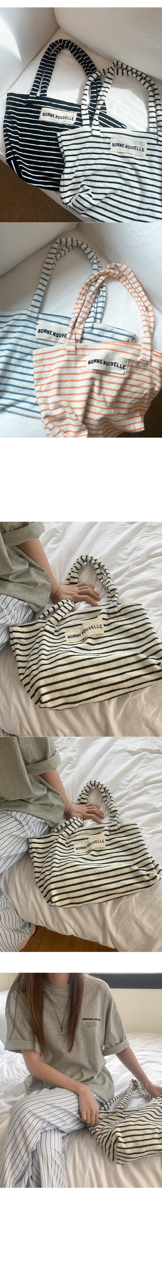 Striped Towel Tote Bag