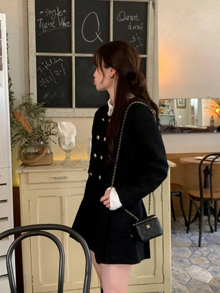 Collarless tweed jacket (2c)