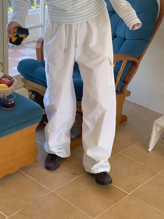 2-Way Wide Nylon Cargo Pants (5cm)