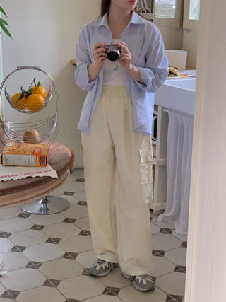 2-Way Wide Nylon Cargo Pants (5cm)