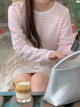 Striped long-sleeved T-shirt (3c)