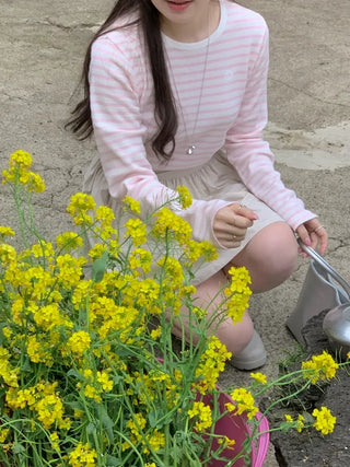 Striped long-sleeved T-shirt (3c)