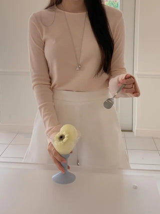 Long-sleeved round modal inner T-shirt (7cm)
