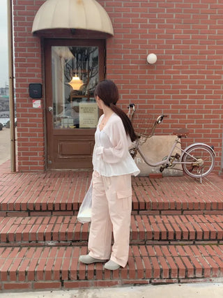2-Way Wide Nylon Cargo Pants (5cm)
