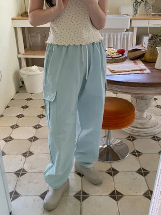 2-Way Wide Nylon Cargo Pants (5cm)