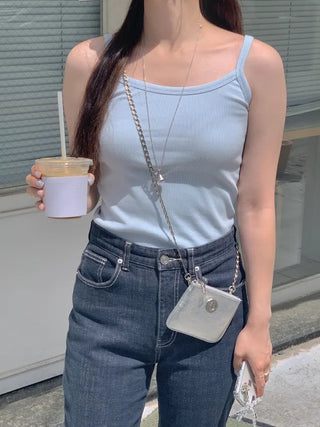 U-neck ribbed sleeveless top (3c)