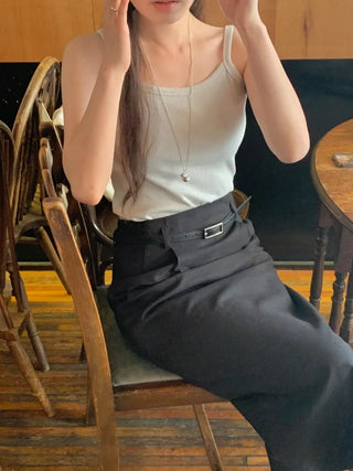 U-neck ribbed sleeveless top (3c)