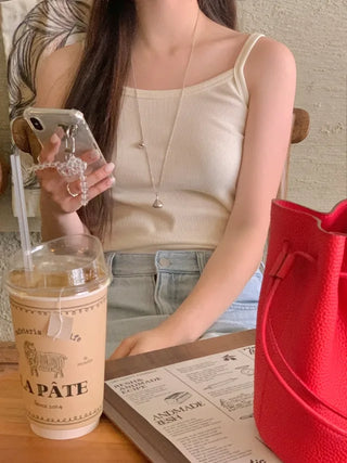 U-neck ribbed sleeveless top (3c)
