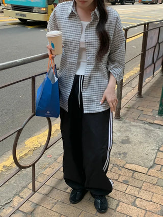 Wide-leg fleece-lined track pants